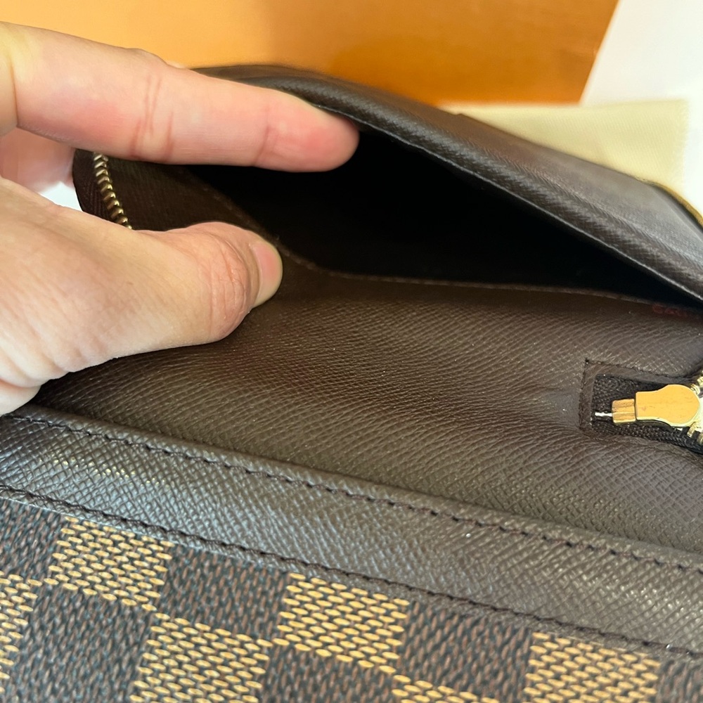 🎀 Louis Vuitton Damier Ebene Canvas Olav Organizer Zip Around Wallet - Picture 11 of 15